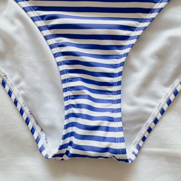 Skinny Dip Stripe String Bikini XL NWT blue & white women's bathing suit - Picture 5 of 10